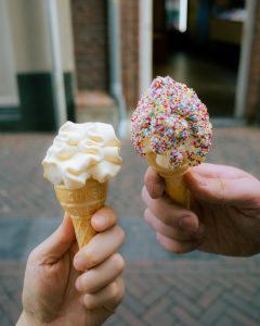 Best of FOCO 2 Hands hold two delicious ice cream cones.
