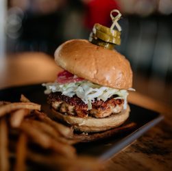 a burger with a crown on top of it in Forsyth County
