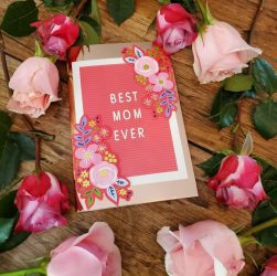 a box of pink roses